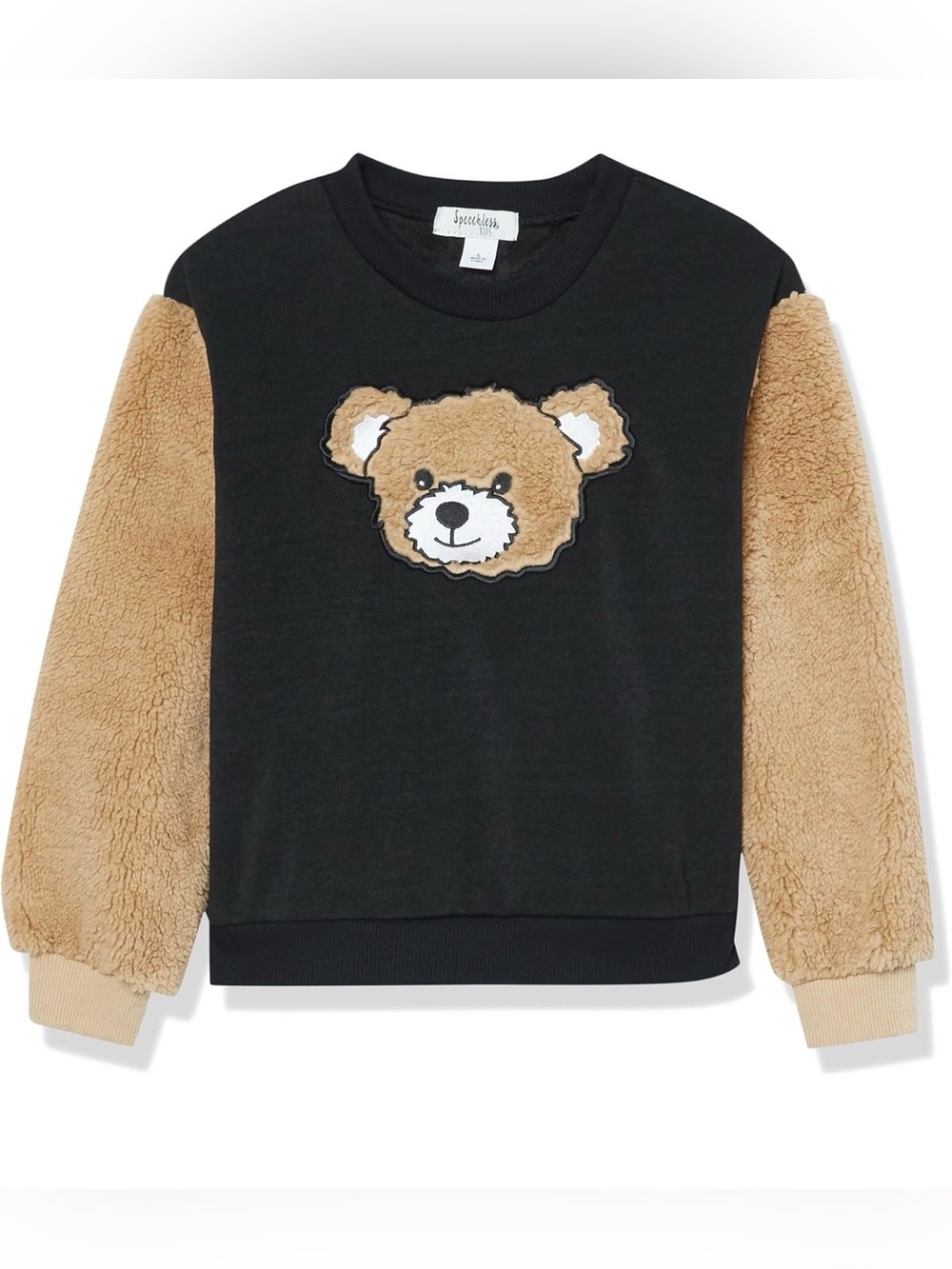 Speechless Girls' Fuzzy Fleece Teddy Bear Graphic Sweatshirt-SIZE XL
